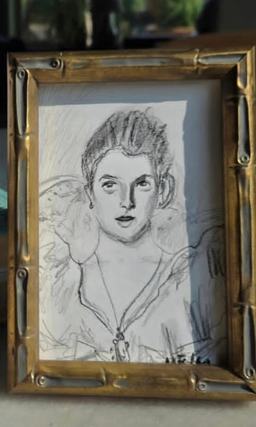 "Young Lady Agnew" 4x6 in Charcoal Drawing of Young Woman on 96lb paper