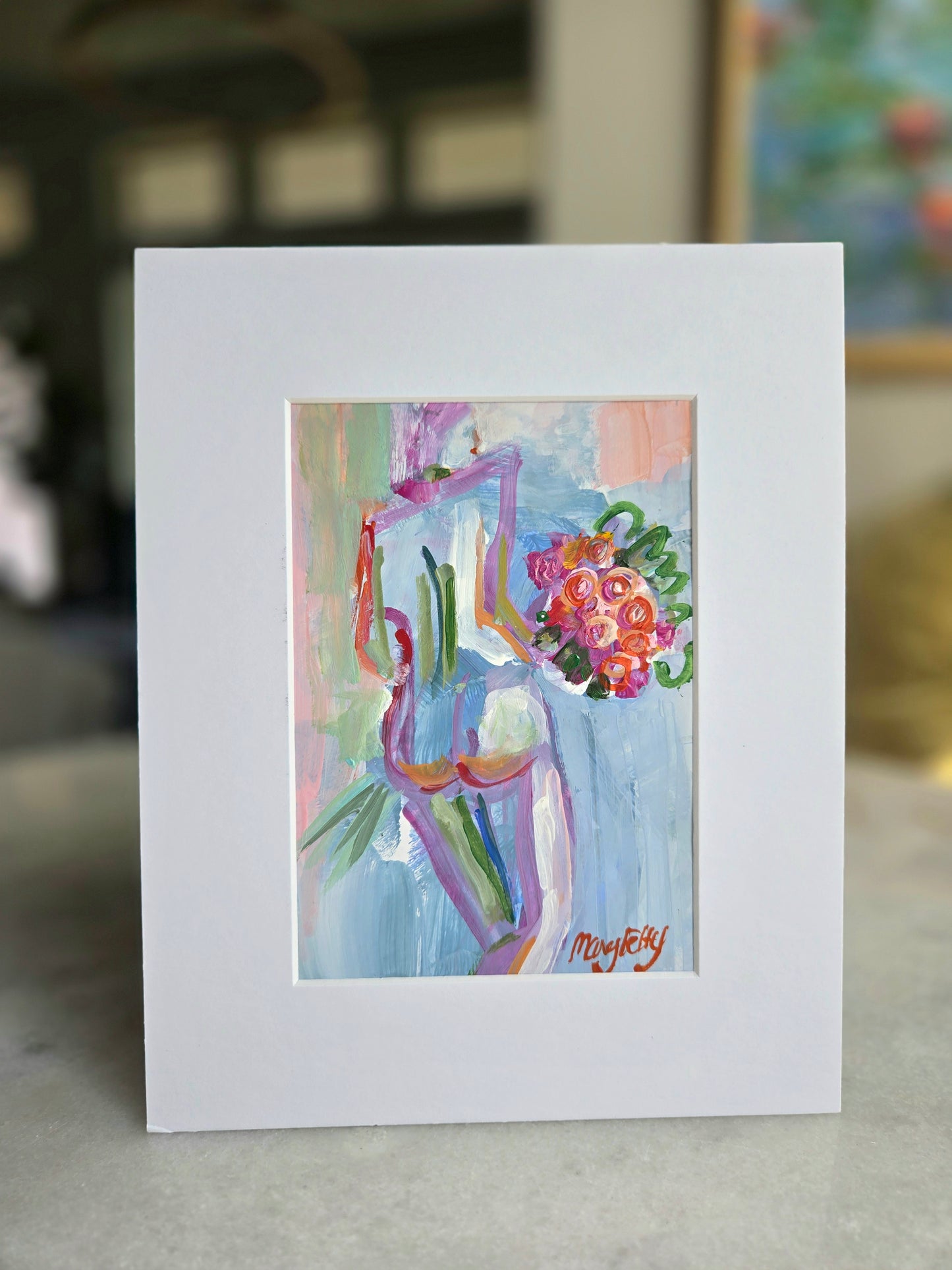 Woman with Flowers Nude Female Abstract