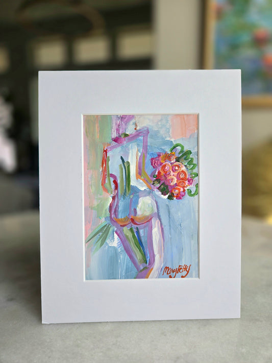 Woman with Flowers Nude Female Abstract