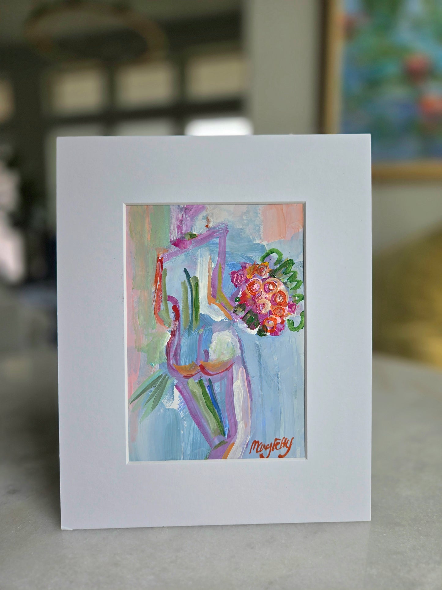 Woman with Flowers Nude Female Abstract