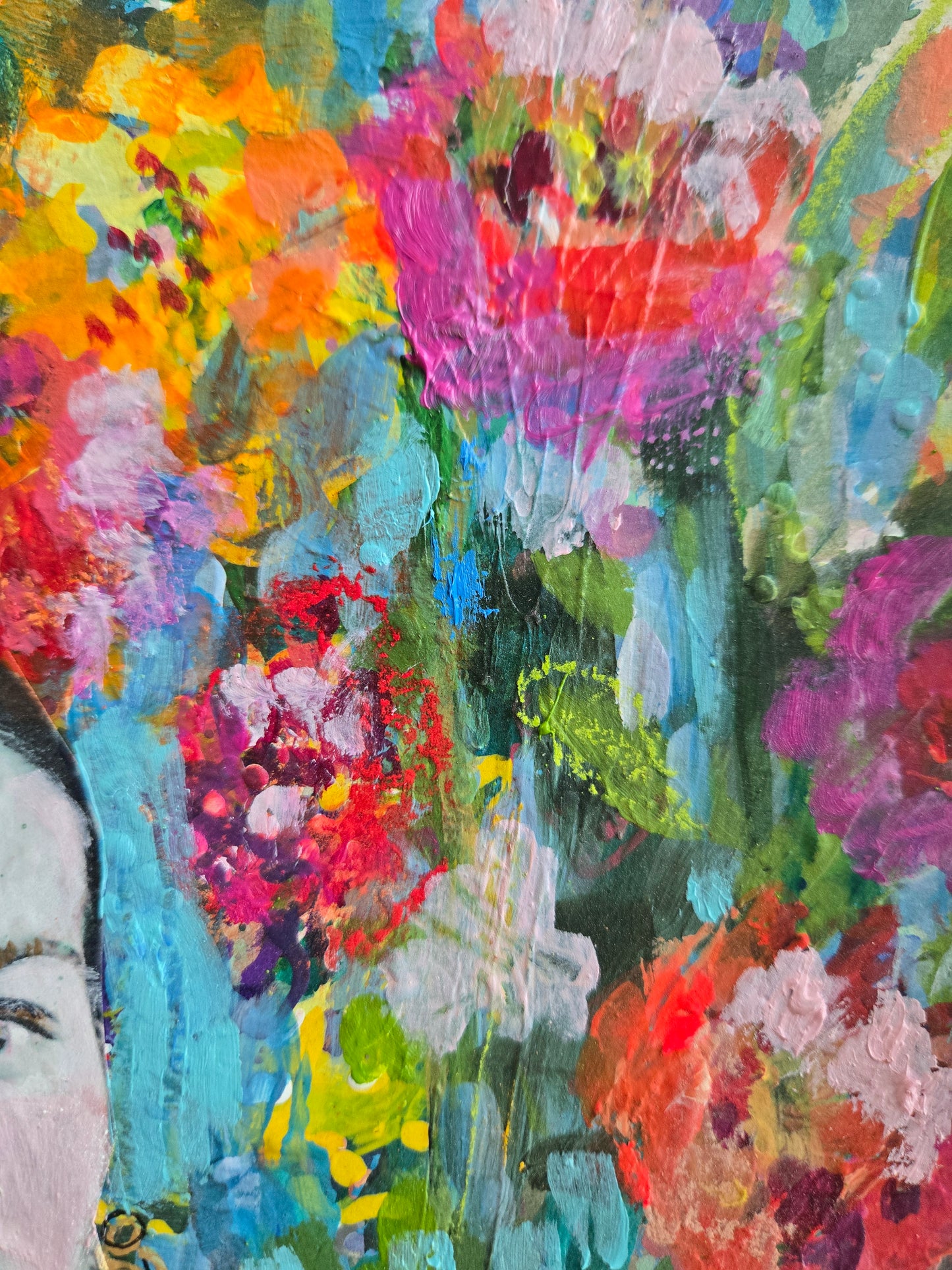 Jardin de Frida (Frida's Garden) Frida Kahlo Painting Acrylic on 11x15 in Paper
